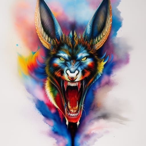 Colorful Ink Flow Landscape: Sympathy for the Devil