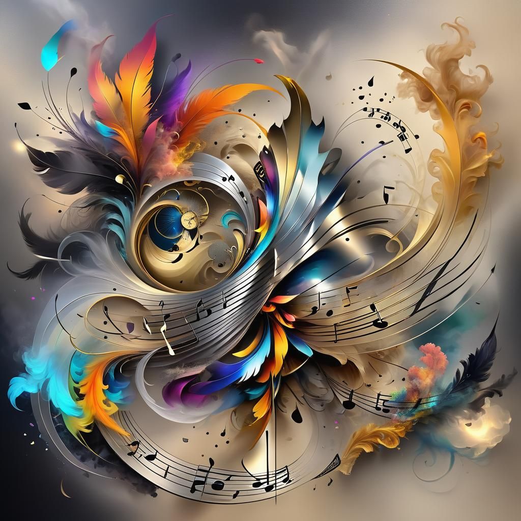 Abstract Sand of Time Collage with Rainbow Hues