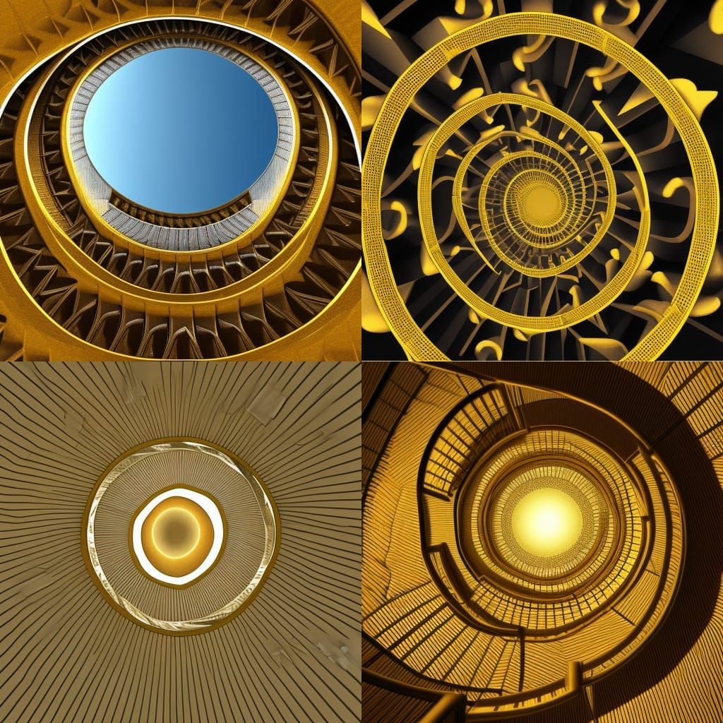 Golden Ratio Staircase to Heaven in 3D