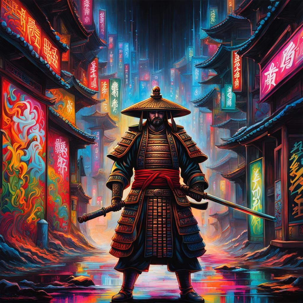 Shogun in Hologram Room Graffiti Art