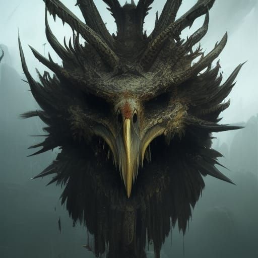 Eagle Claws Grip Skull: Dark Fantasy Art