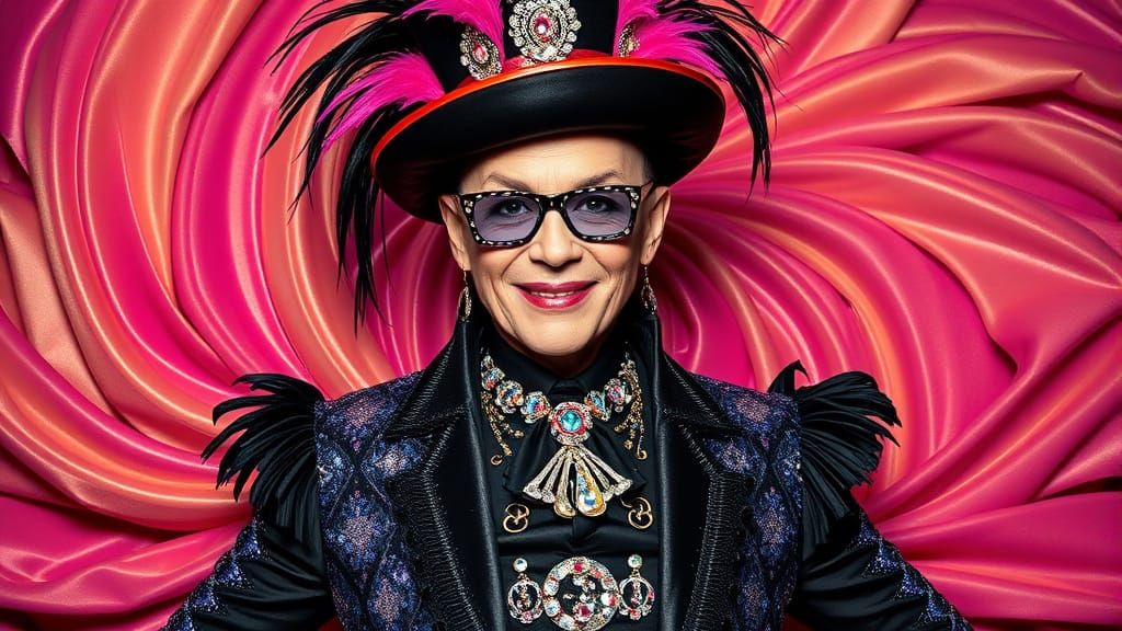 Confident Crossdresser in Avant-Garde Cosplay