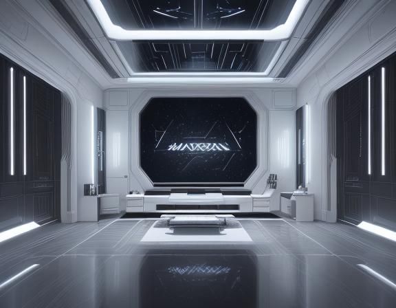 Sleek Sci-Fi Room with Neon Lights