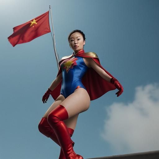 Oriental Girl on Asia's Highest Dam, Cinematic Style