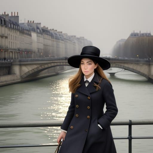 Impressionist Masterpiece of Parisian Woman Strolling Along ...