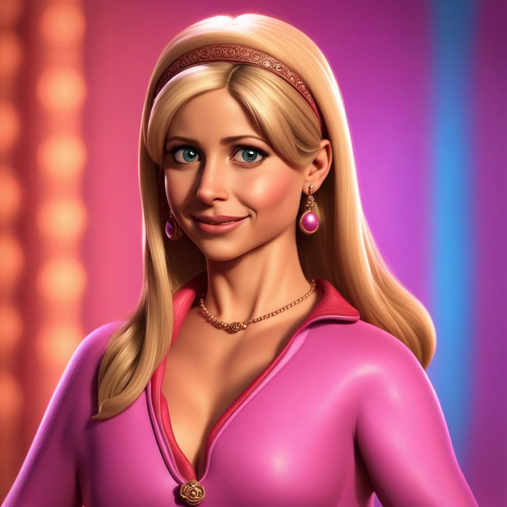 Sarah Michelle Gellar as Jeannie: 3D Digital Art