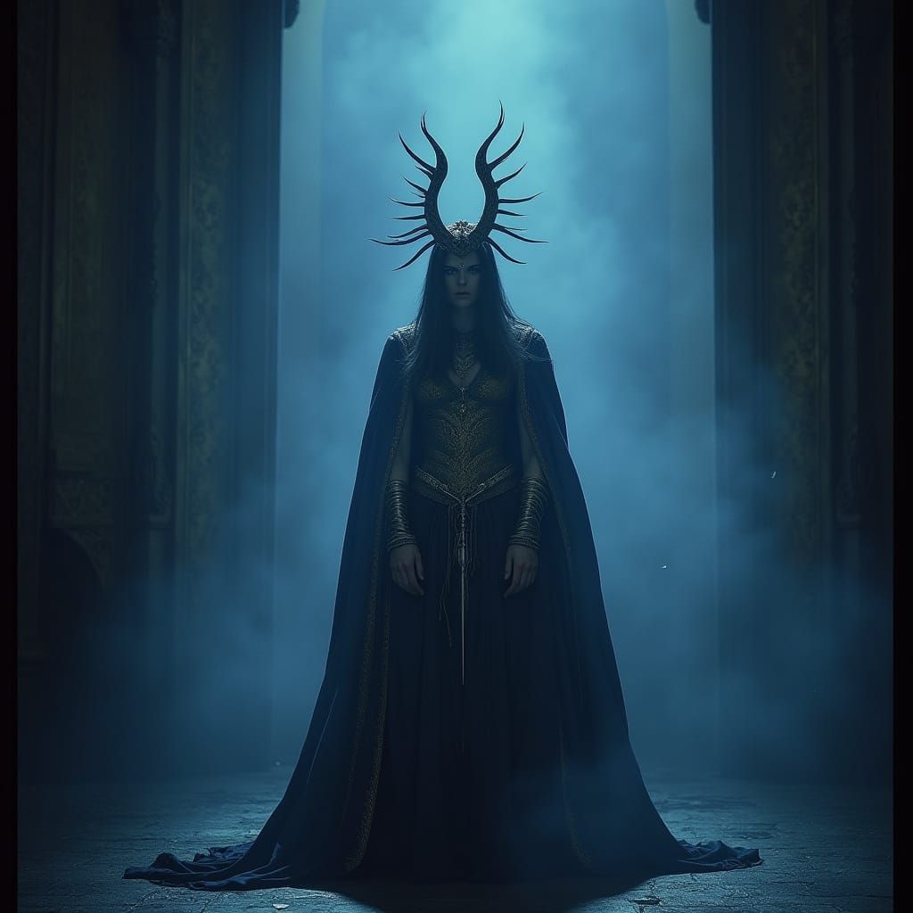 Regal Figure in Dramatic, Cinematic Setting