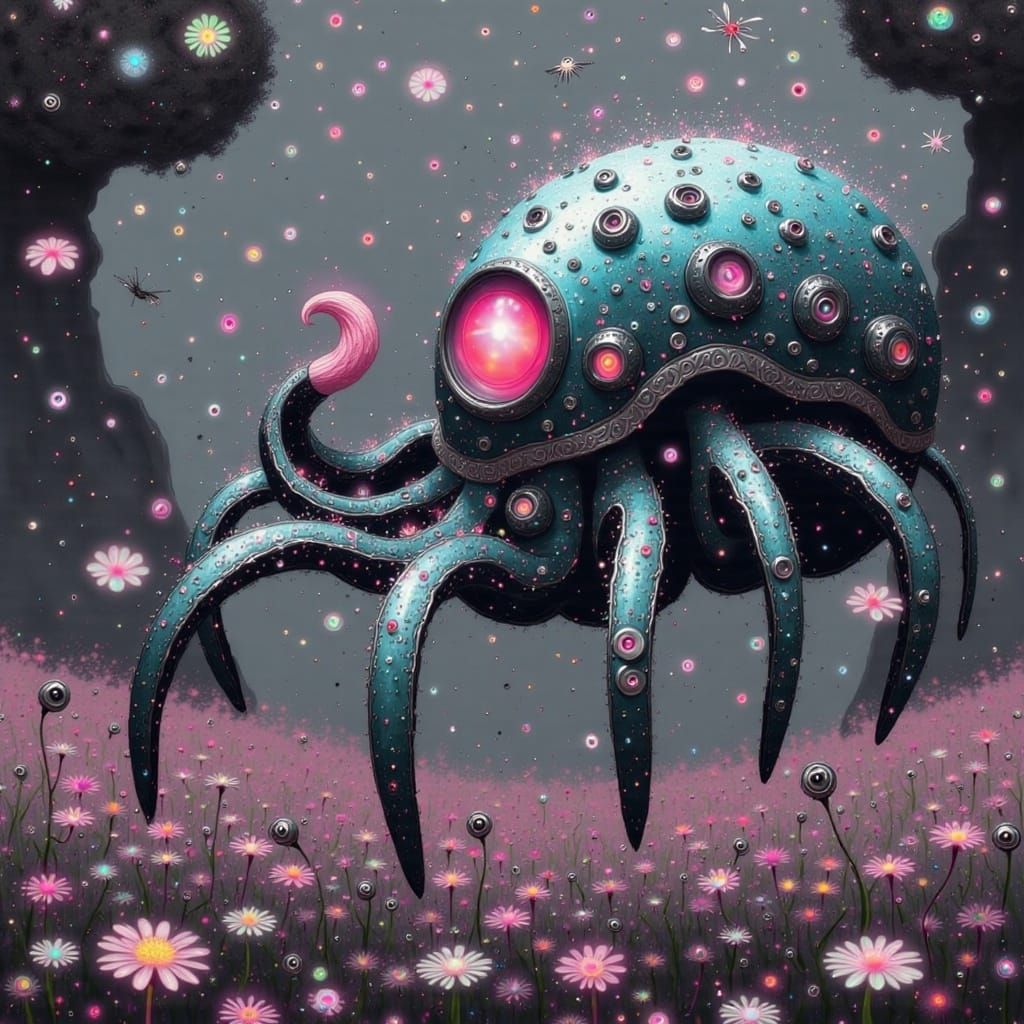 Ethereal Fantastical Creatures in Whimsical Landscape