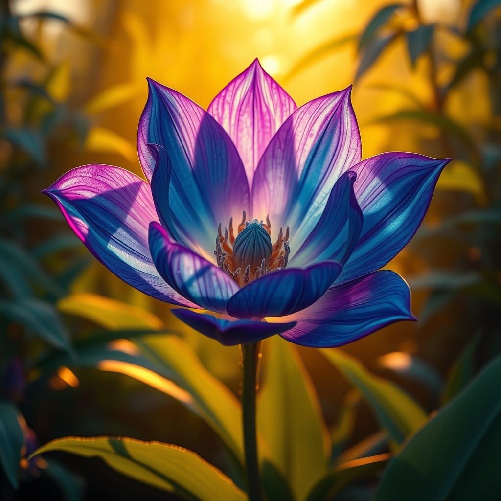 Ethereal Bloom in Vibrant, Iridescent Hues