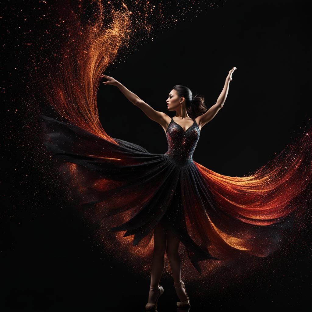 Ballroom Dancer Pixelation in Detailed Matte Painting
