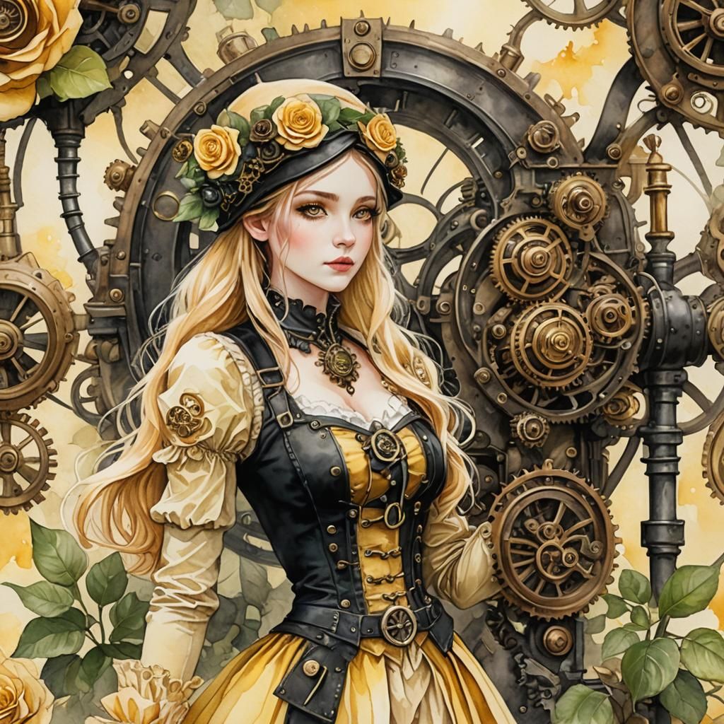 Steampunk Elf in Secret Rose Garden