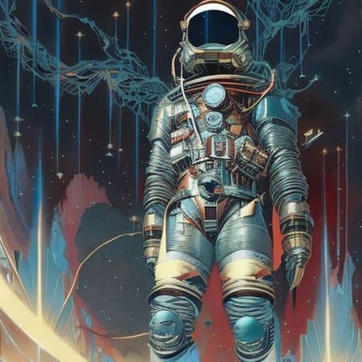 Detailed Portrait of NASA Astronaut as Cover Art
