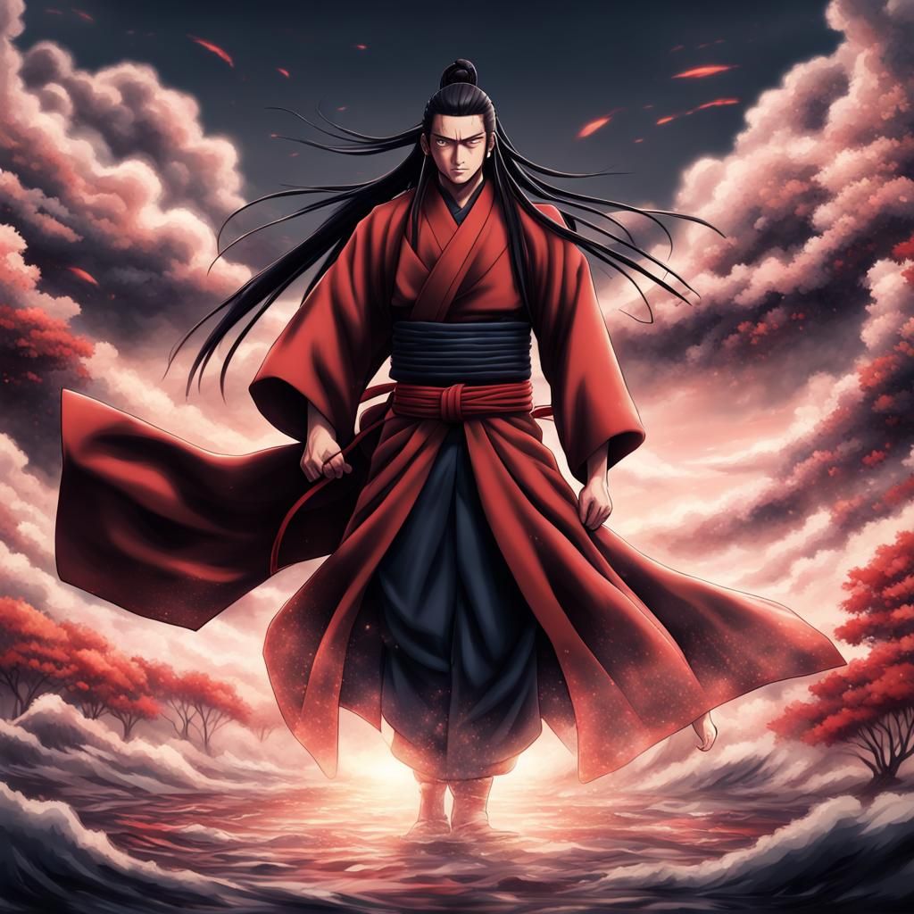 Hyperrealistic Hashirama Senju in Akatsuki Outfit