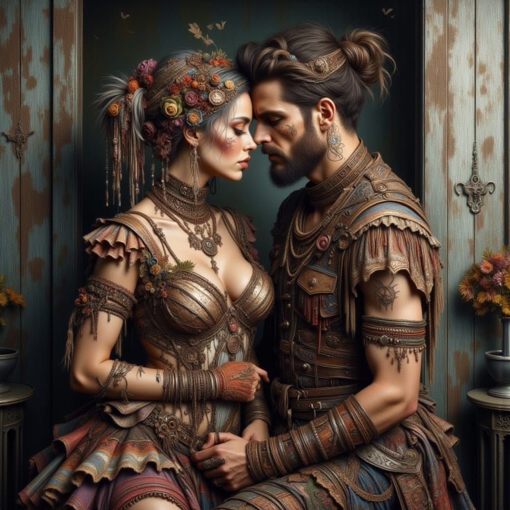 Ethereal Love in Cyberpunk Futurism