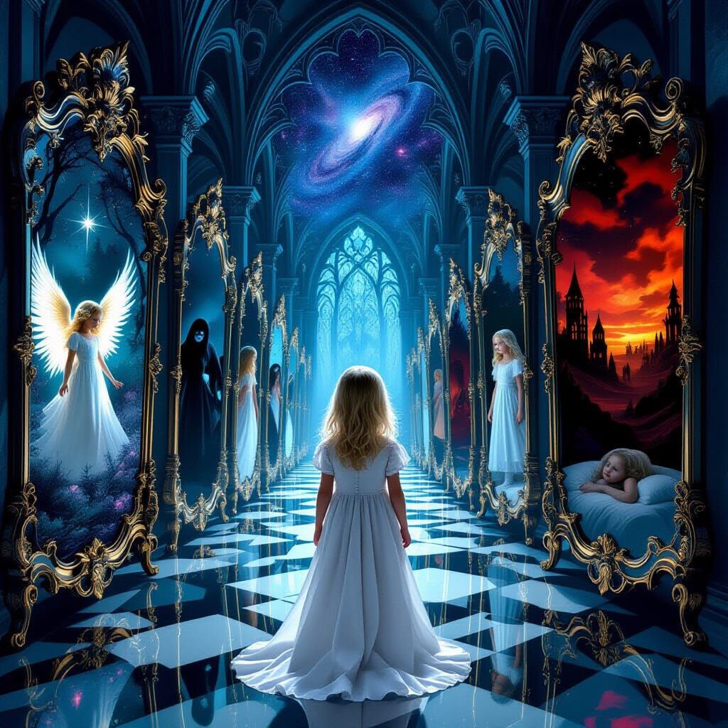 Gothic Mirror Hall: Visions in Unreal Engine 5