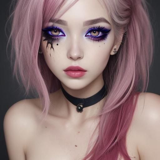 Edgy Messy Eye Makeup Close-up