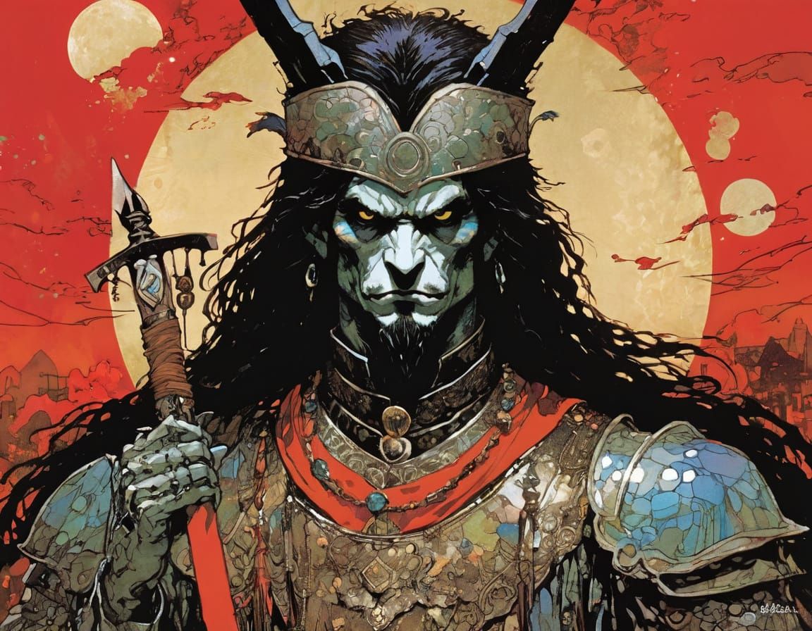 Vibrant Red Artistic Collage in a Whimsical Style