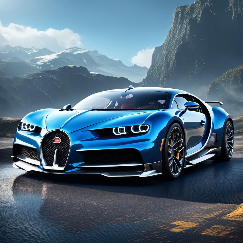 Detailed Matte Painting of a Bugatti Chiron