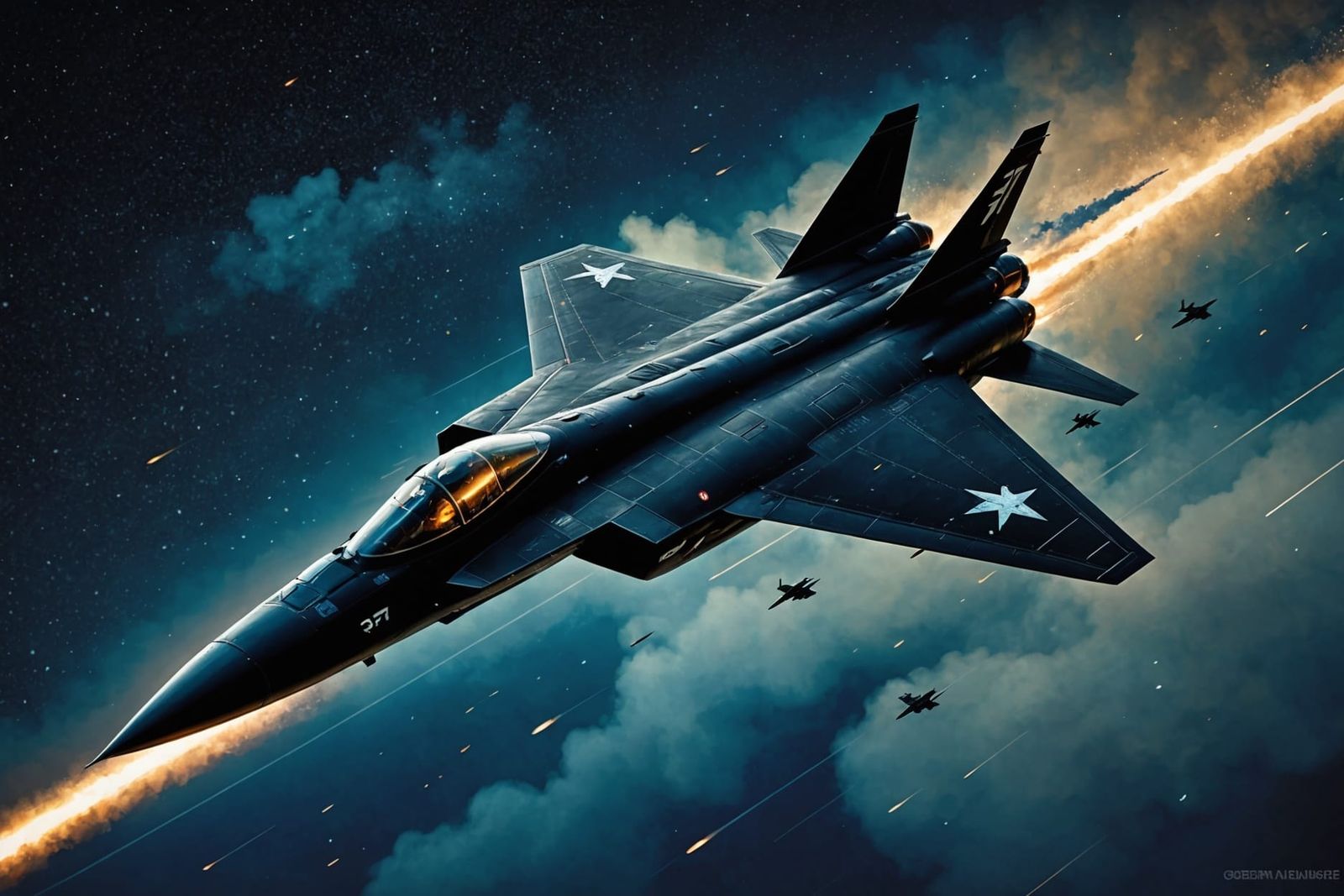 SR-71 Blackbird in Flight: Alcohol Ink Fantasy