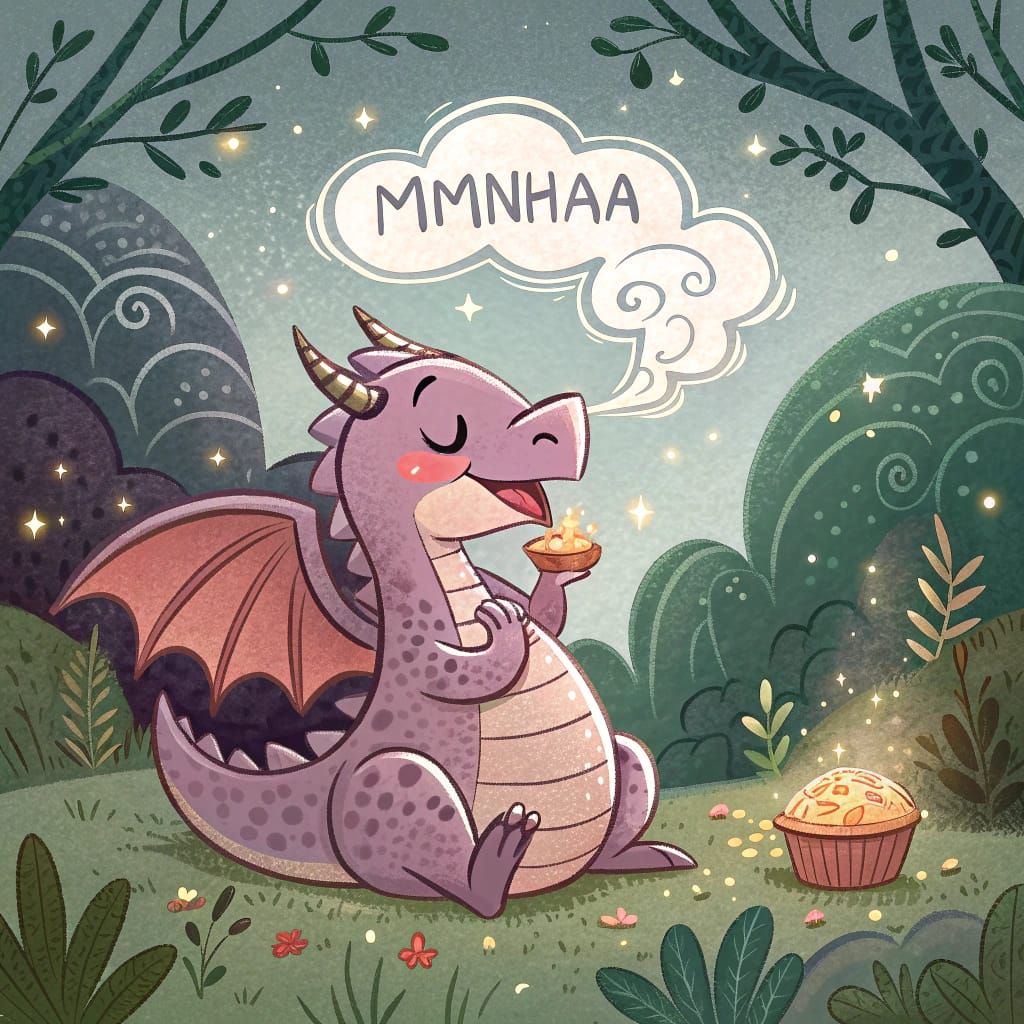 Enchanted Dragon in Whimsical Wonderland