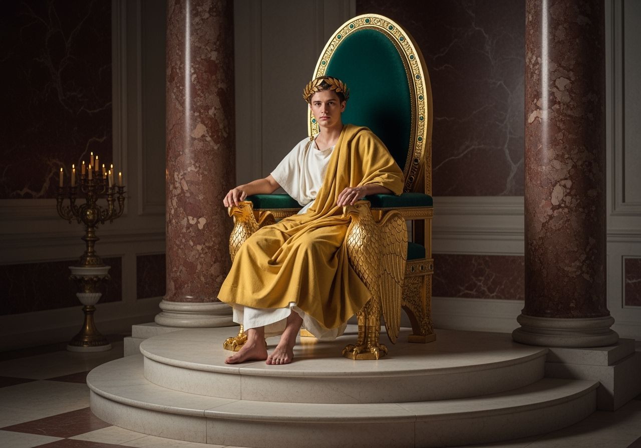 Roman Emperor on Gold Eagle Throne