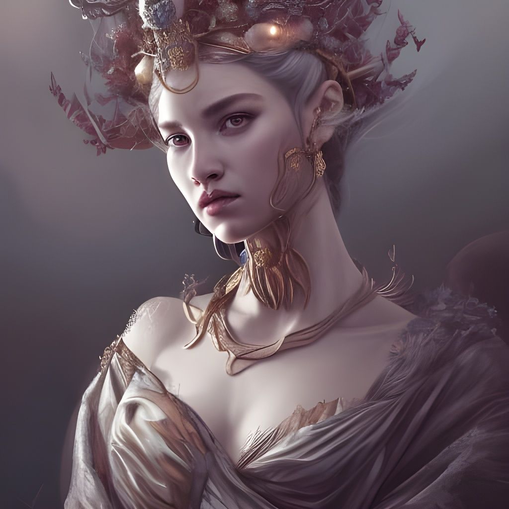 Persephone, Queen of the Underworld: Art Nouveau Portrait