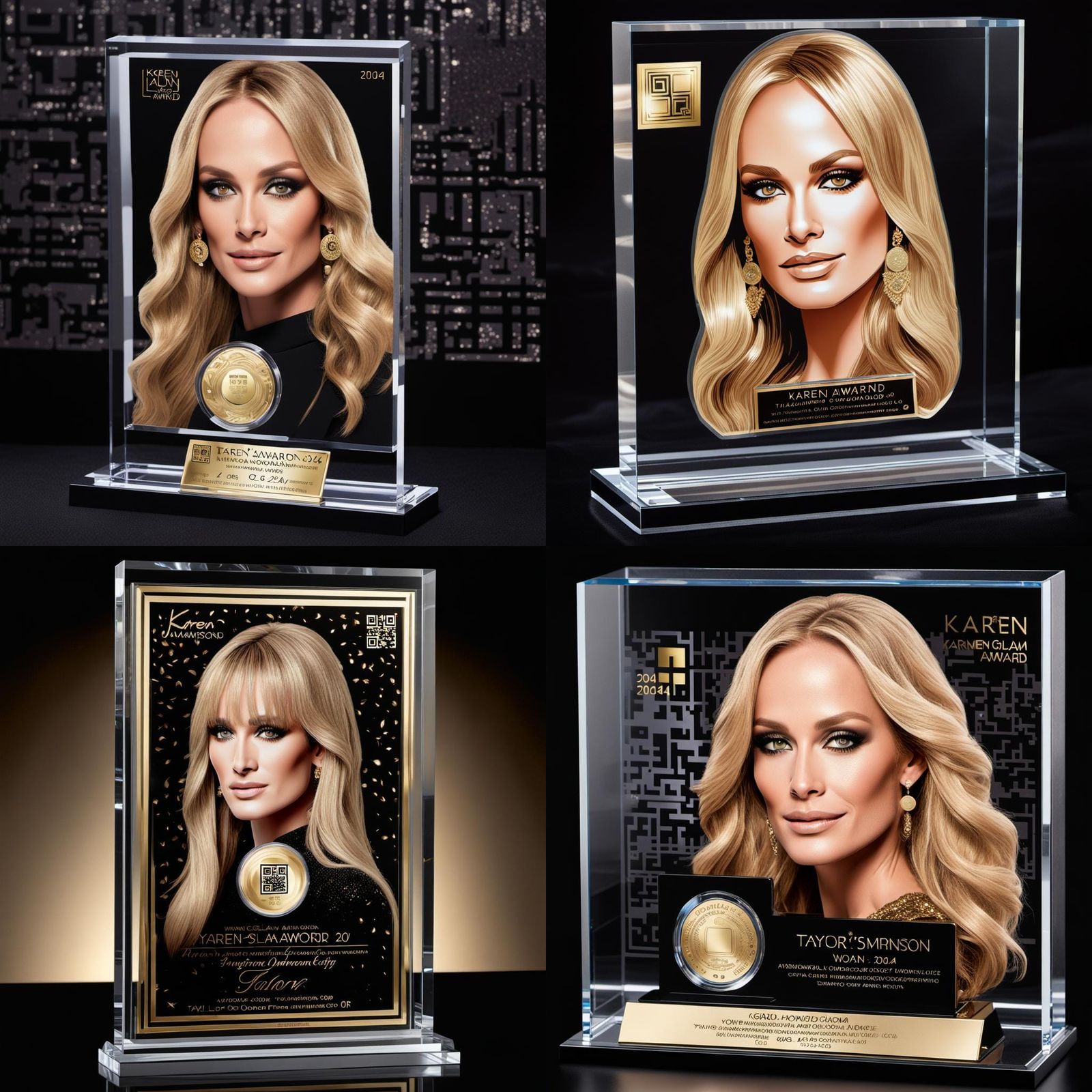 Karen's Glam Award 2024 Holographic Plaque