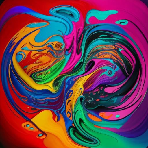 Surreal Figures Merge in Vibrant Android Painting