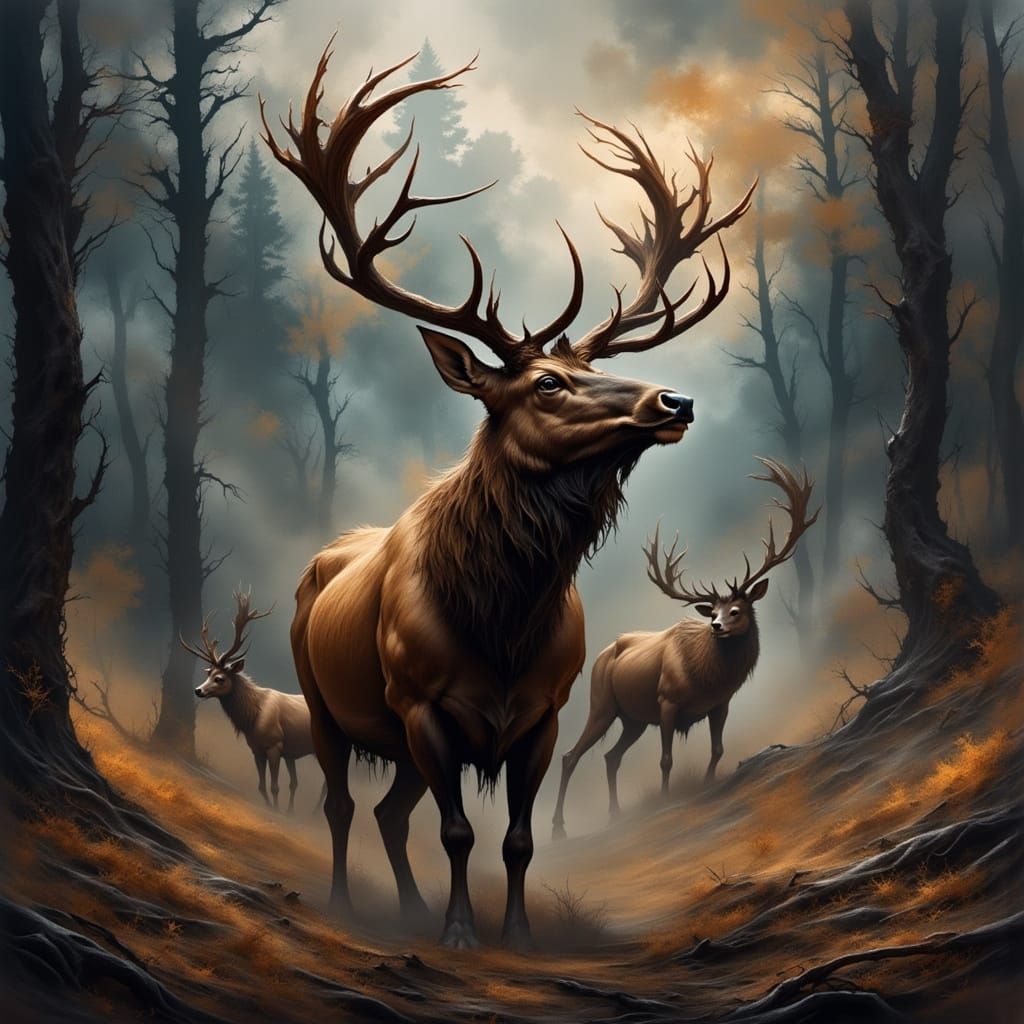 Majestic Elk in Giggity Giggity Style