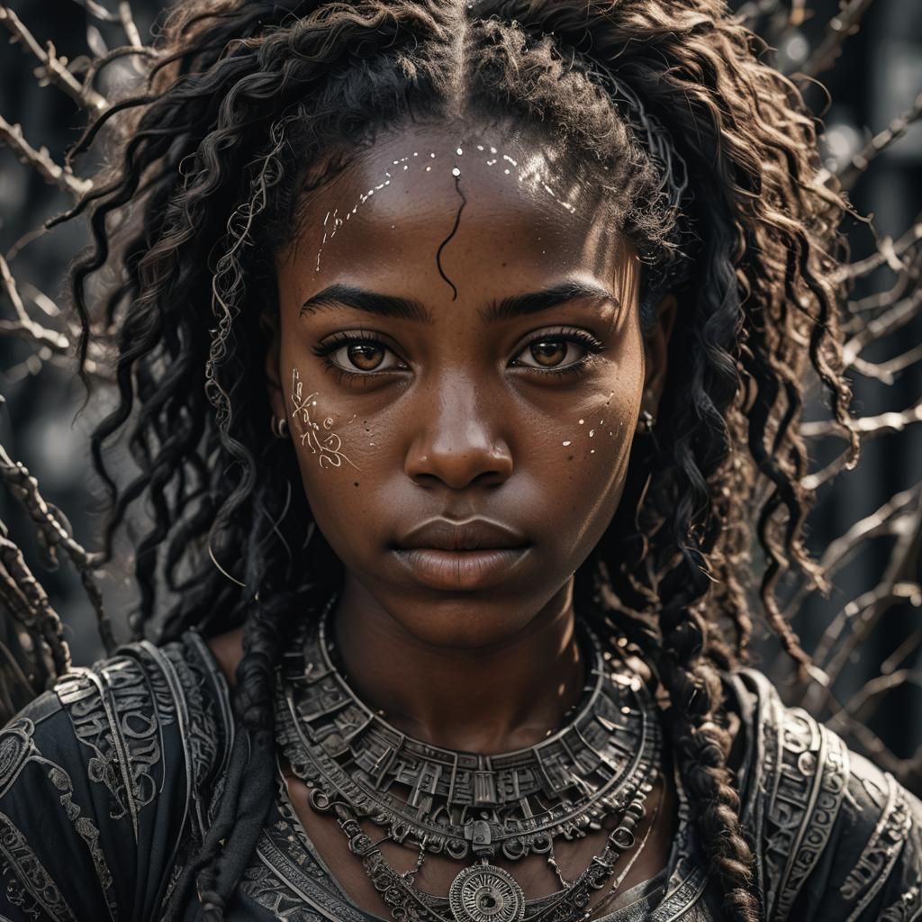 Hyperrealistic Portrait of a Black Girl in HDR