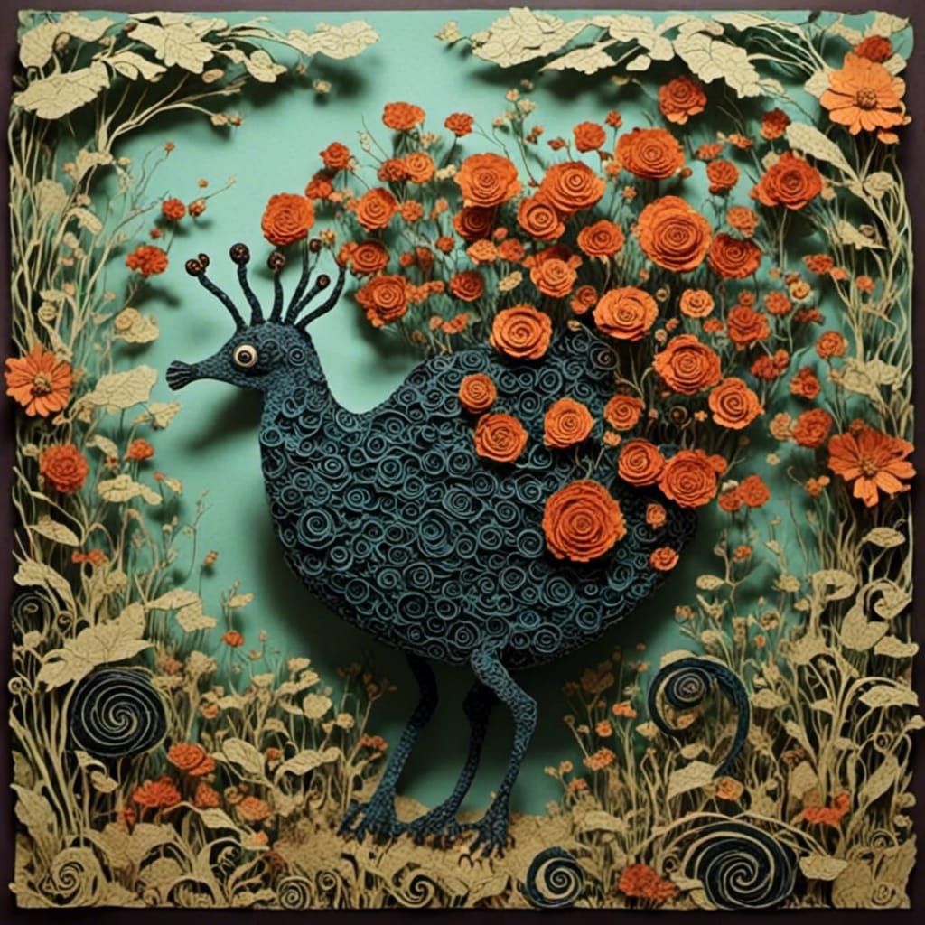 Textured Paper Art: Cicada Song