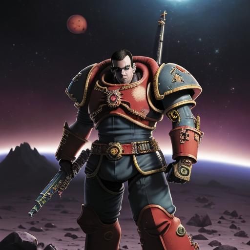 Warhammer 40k Space Marine with Rinnegan Eyes