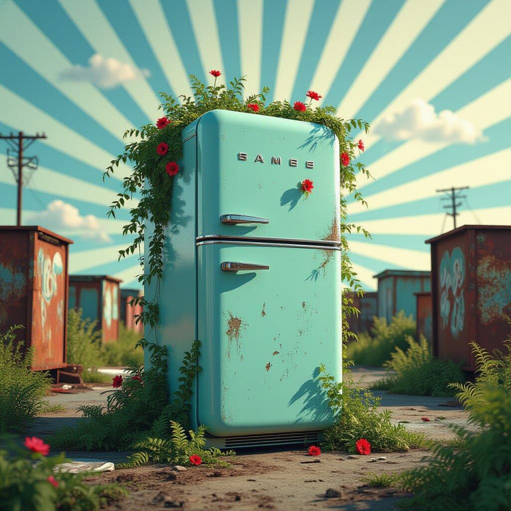 Jungle Refrigerator: A Digital Art Masterpiece