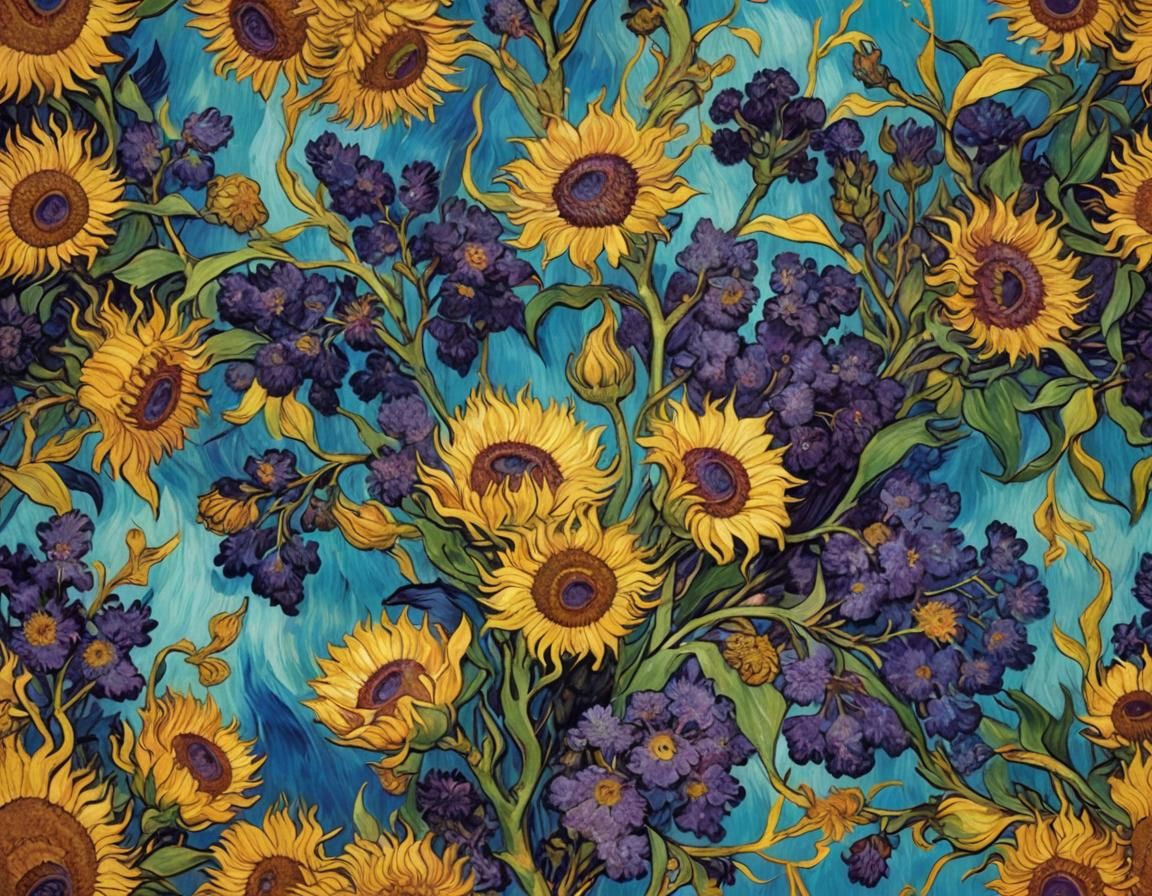 Van Gogh Style Masterpiece with Neon Colors