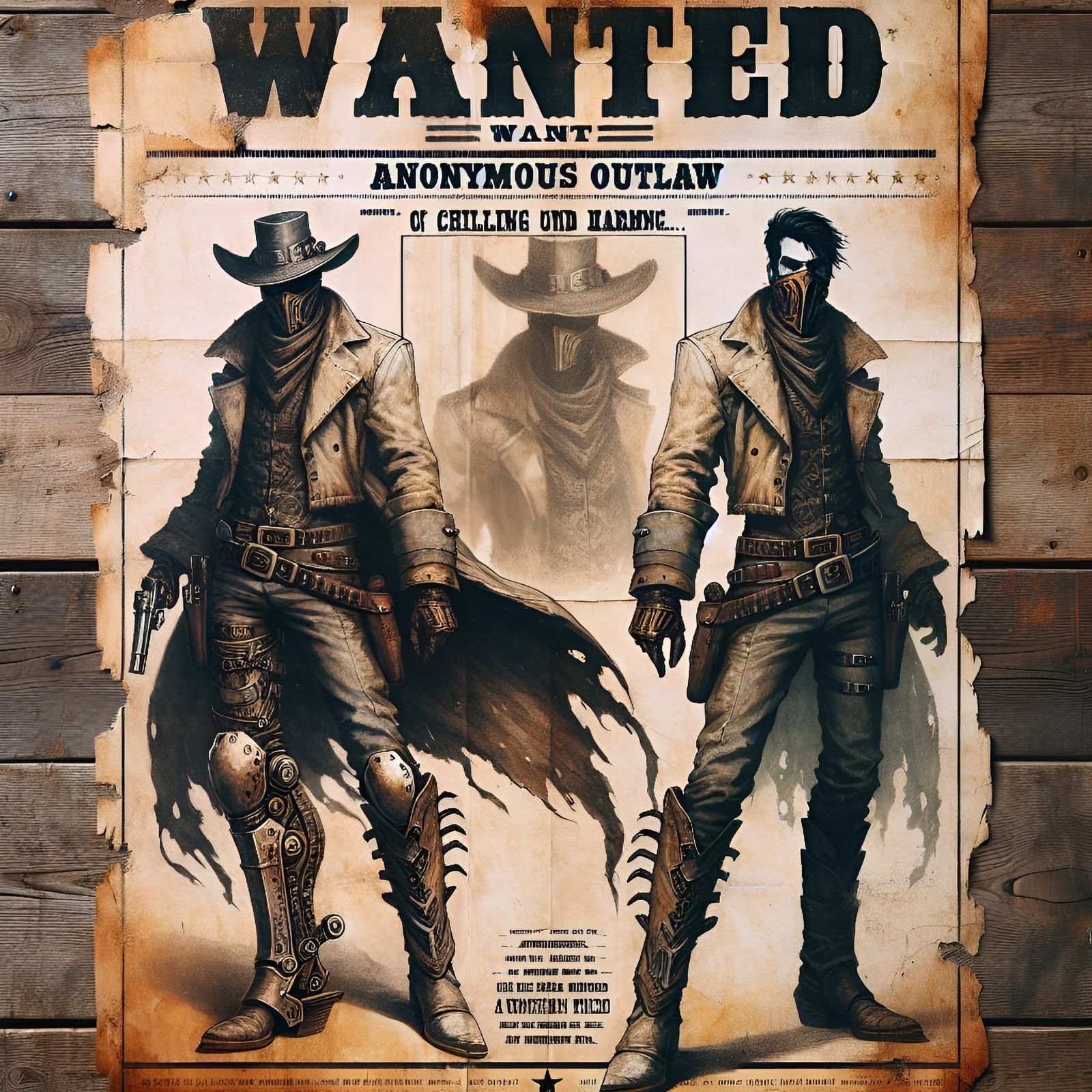 Steampunk Western Outlaw Wanted Poster