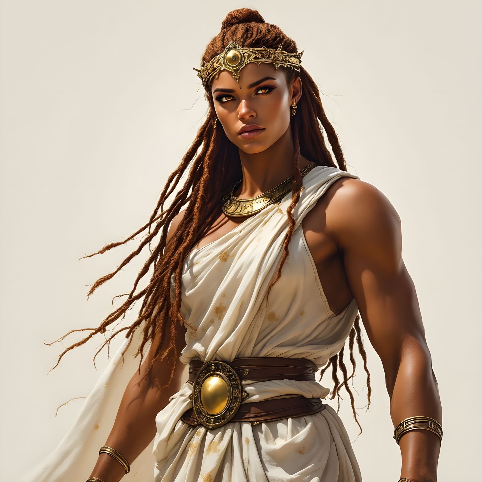 Ethereal Fantasy Warrior in Golden Armor