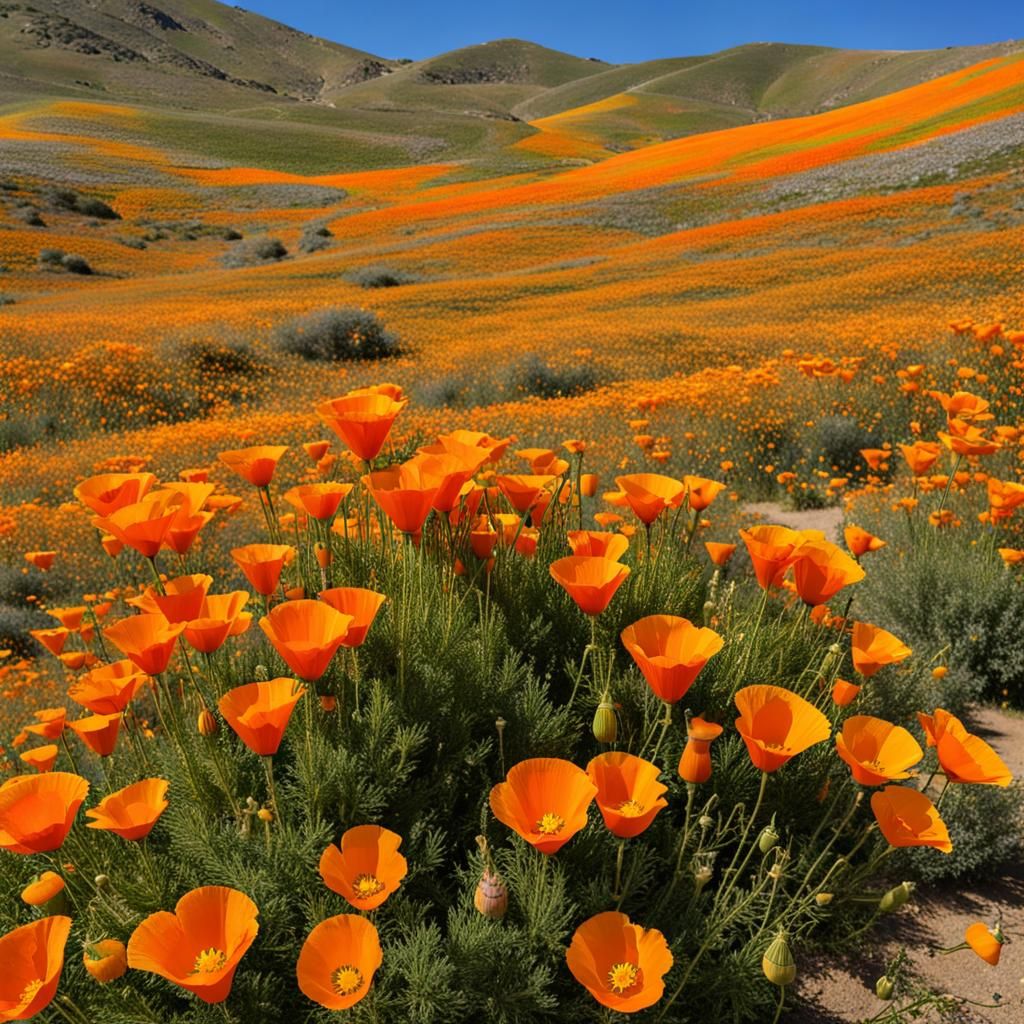 California Poppy Super Bloom Landscape