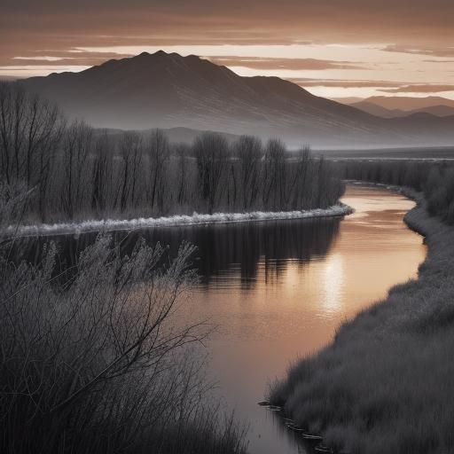 Striking Sunset River Landscape Photography