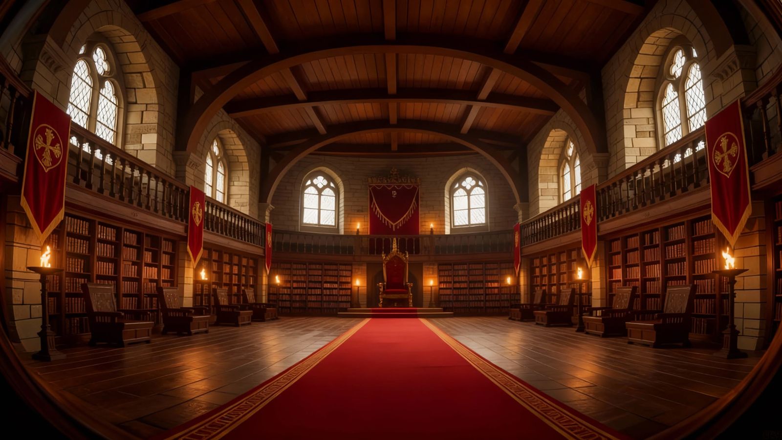 Cinematic Medieval Throne Room With Immersive Projection