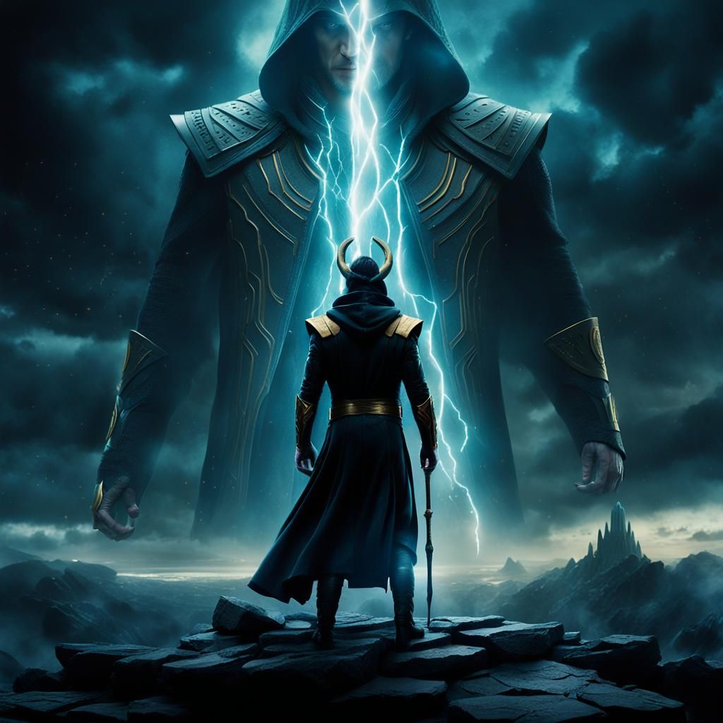 Loki in Mystical Realm: Cinematic Digital Painting