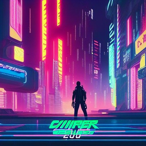 Neon Cyberpunk Cityscape in 2D