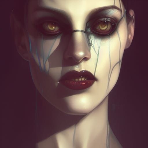 Hyperrealistic Androgynous Tzimisce in Gothic Setting