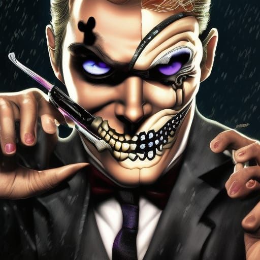 PewDiePie as Two-Face in Comic Book Art