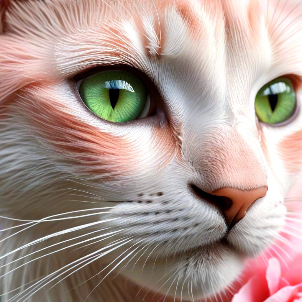 Grey Tabby Cat Yawns in Airbrush Oil Painting