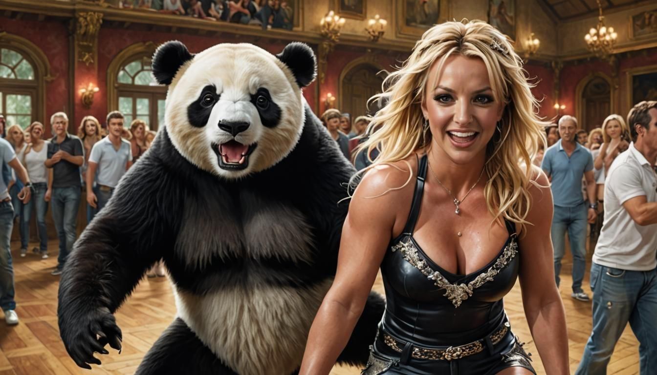 Britney Spears partying with a Panda