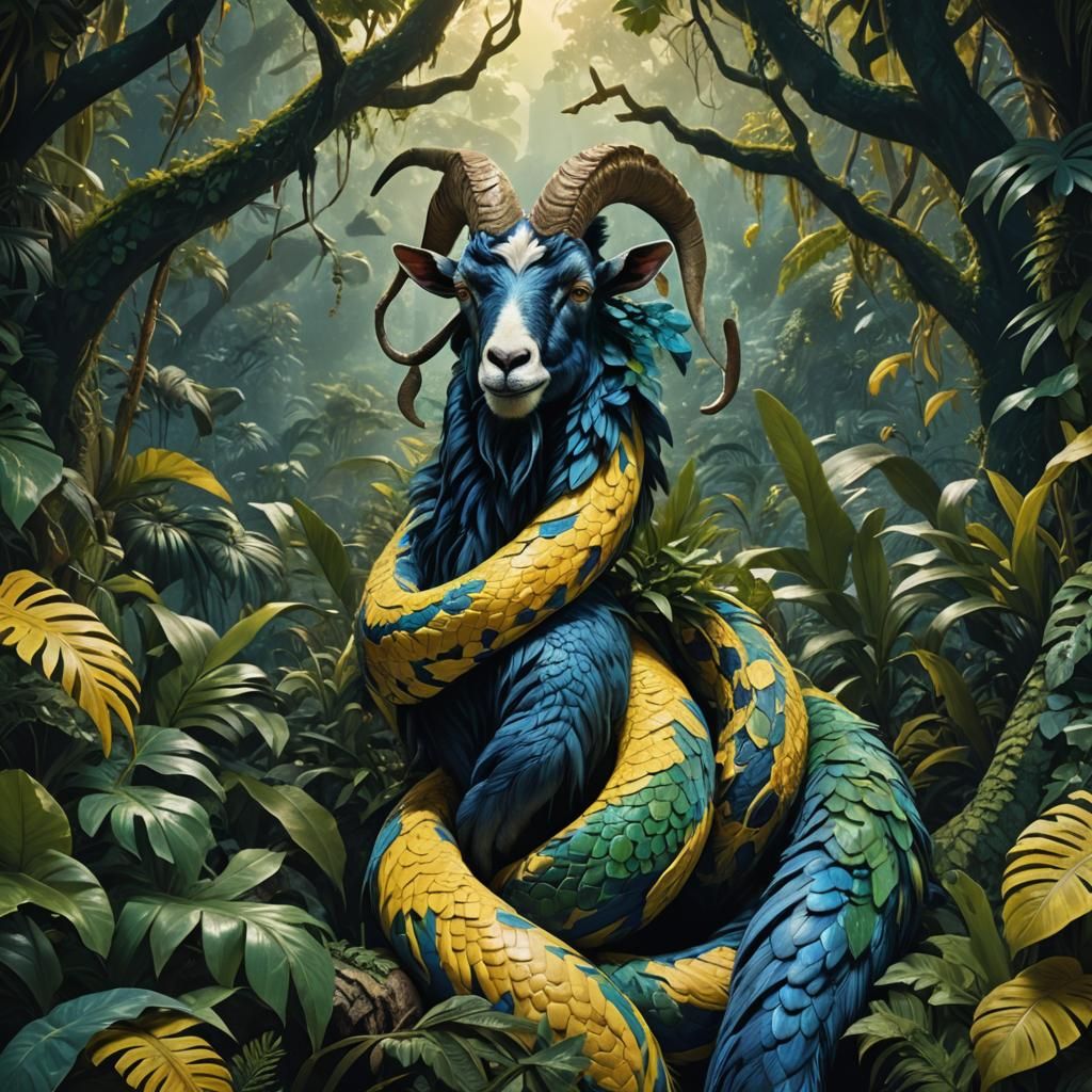 Giant Boa Constrictor in Jungle Concept Art