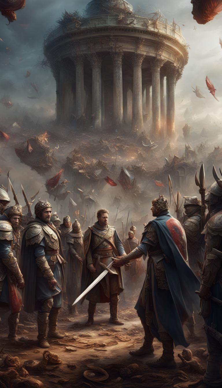 Leaders End Battle in Detailed Fantasy Concept Art