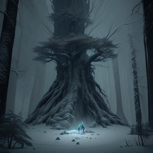 Wizard and Tree Man in Alien Forest