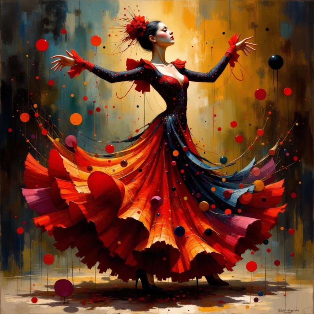 Flamenco Dancer in a Bold, Surrealist Flair