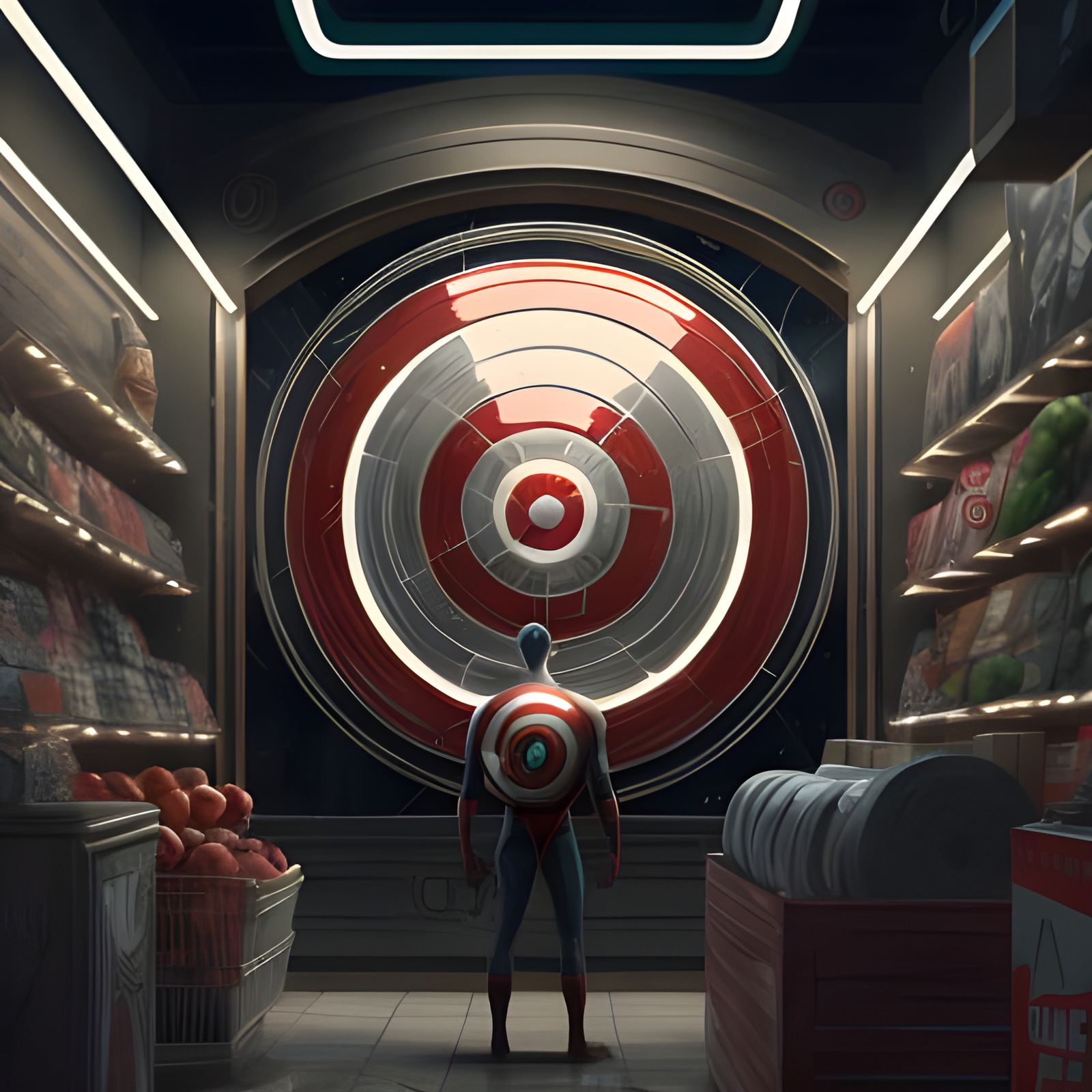 Captain America and Giant Shield: 3D Digital Art